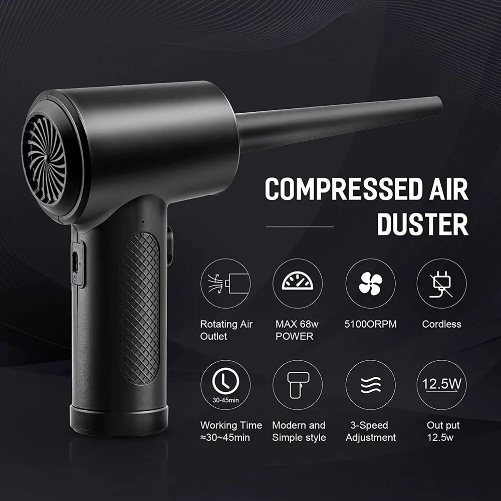 Rechargeable Air Cleaner 68W/100W Compression Blower 51000 RPM