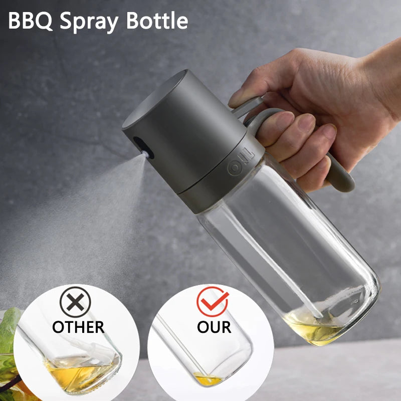 Oil Spray Bottle 250ml High Borosilicate Glass Cooking Oil Dispensers Olive Oil Sprayer Mister for Air Fryer Salad Baking