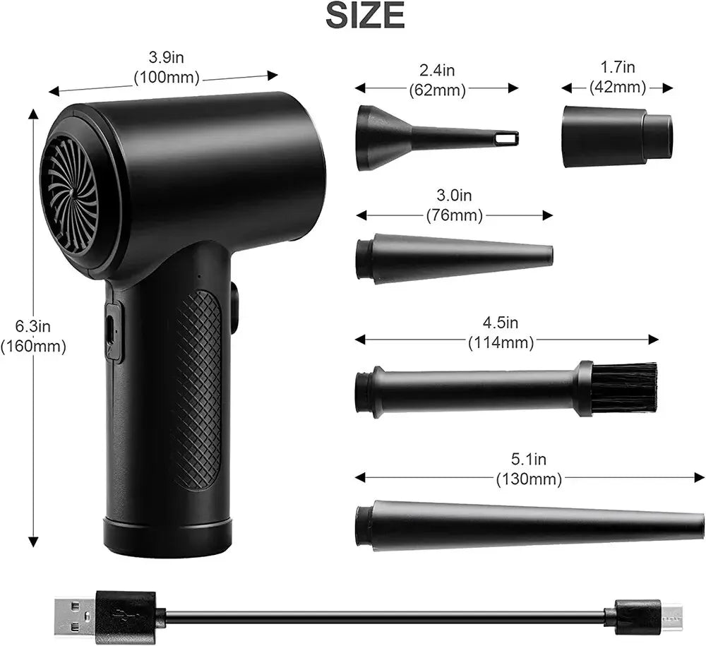 Rechargeable Air Cleaner 68W/100W Compression Blower 51000 RPM